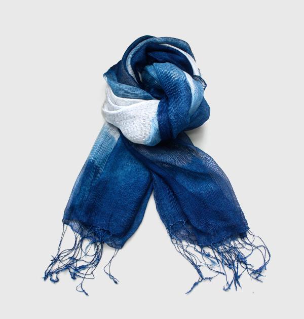 藍染絲巾